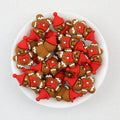 3D Gingerbread Silicone Focal Beads Wholesale, Christmas Red Knit Hat Character Design