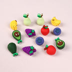 Silicone 3D Focal Beads Fruity Aroma Smiling Avocado Star Blueberry 20pcs 3
