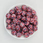 15mm Patterned Printed Silicone Round Beads Bright Colors 50pcs - Prism