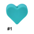 Colorful Pastel Mix Heart 14mm Silicone Beads Solid Color Matte Finish 50pcs 5