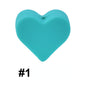 Colorful Pastel Mix Heart 14mm Silicone Beads Solid Color Matte Finish 50pcs 5