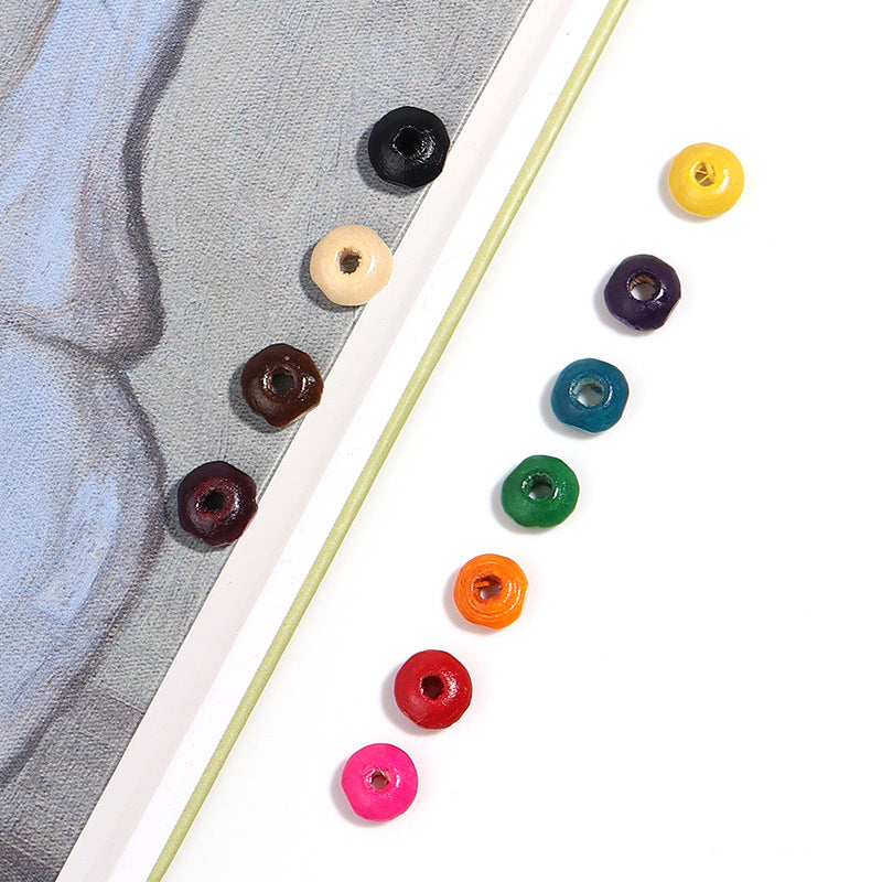 Wooden Round Spacer Beads 6mm 8mm Colorful Dyed Schima 250g 2