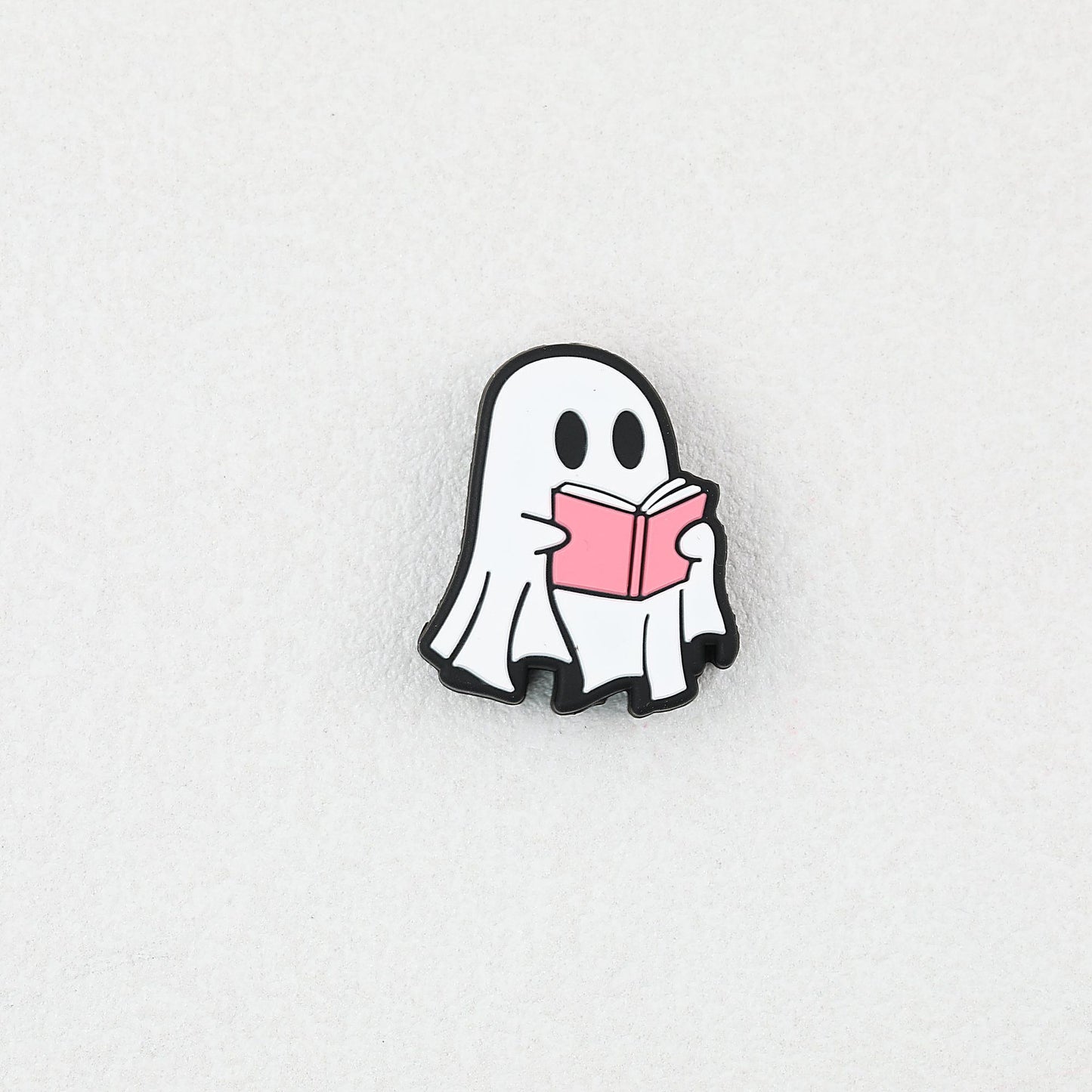 Ghost Theme Silicone Focal Beads White Pink 20pcs