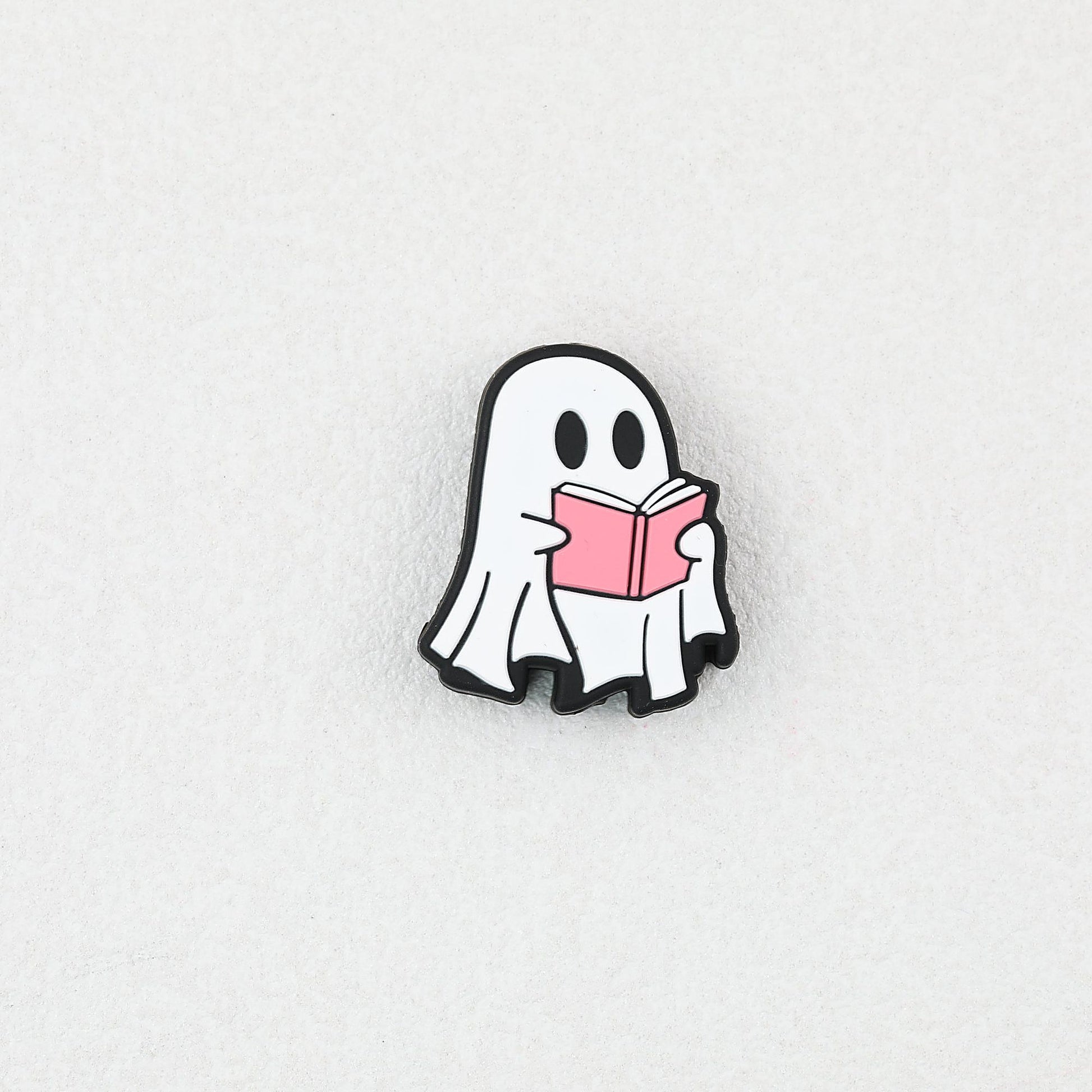 Ghost Theme Silicone Focal Beads White Pink 20pcs