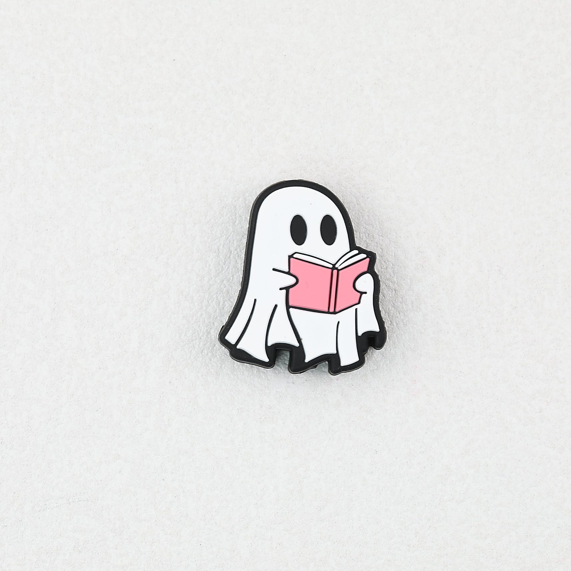 Ghost Theme Silicone Focal Beads White Pink 20pcs