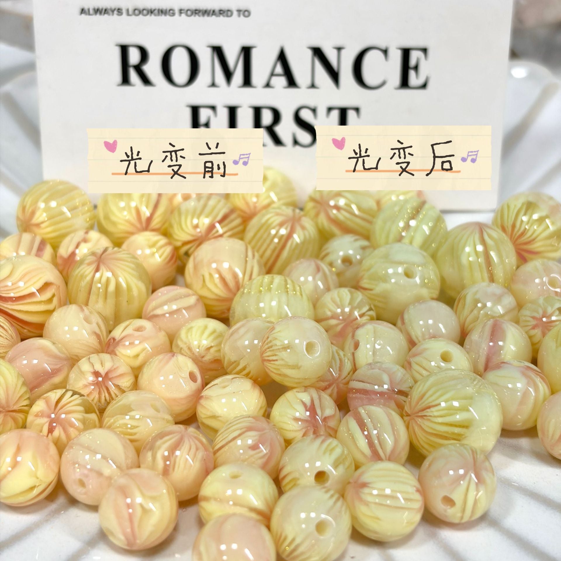 Color Changing Cherry Blossom Resin Round Beads 50pcs 11