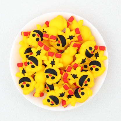 Colorful 3D Animal Monster Silicone Focal Beads 20pcs 3