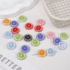 Colorful 14mm Round Acrylic Lemon Slice Beads 50pcs