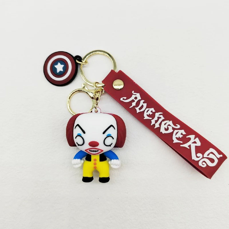 PVC Halloween Keychain Soft Rubber Spooky Clown Ghoul Figures 9