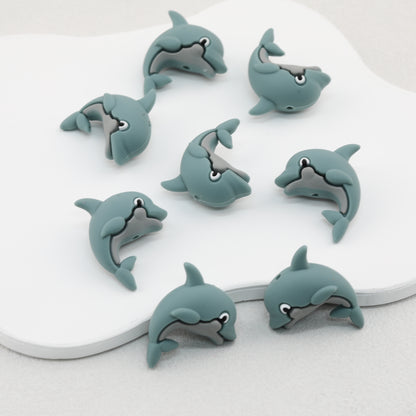 Cute 3D Dolphin Silicone Focal Beads 20 pcs 2