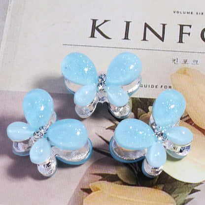 3D Glitter Butterfly Alloy Beads 16mm 2pcs 8