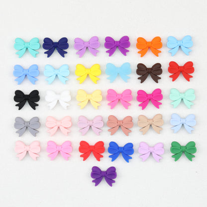 Bow Shape Silicone Beads with Vertical Hole 2.5mm 20pcs 5