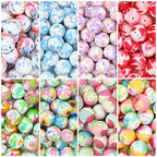 15mm Floral Pattern Silicone Beads Pastel Print 50pcs