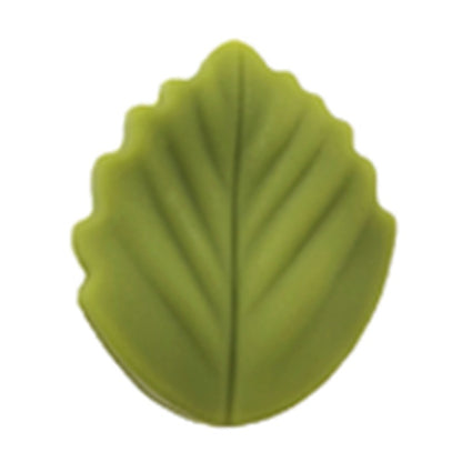 Colorful Leaf Silicone Beads Solid Color Matte Finish 20pcs 8