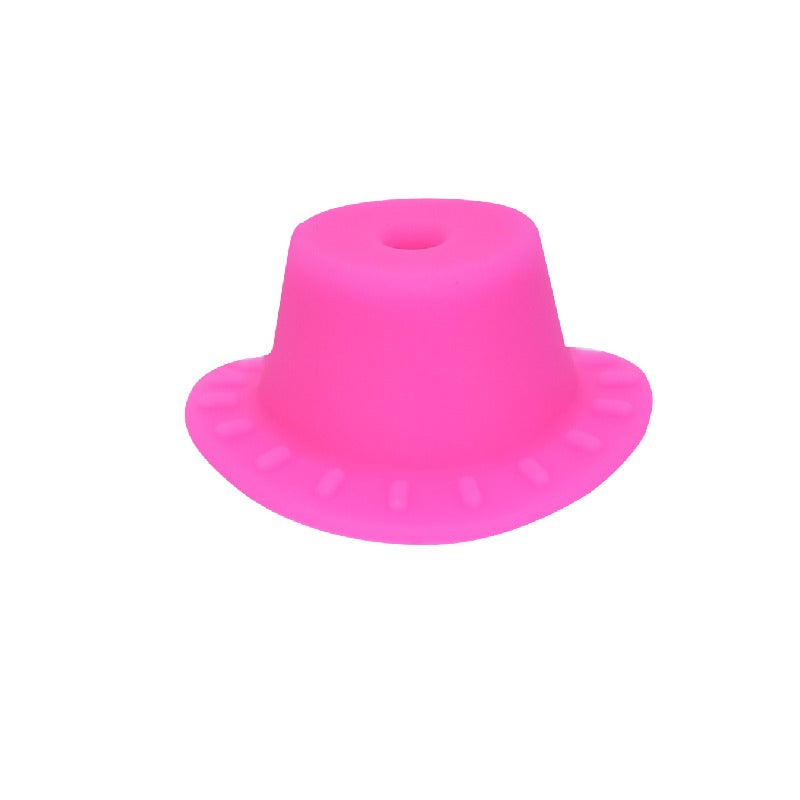 Silicone Focal Beads Cowboy Hat Embossed Brim Matte Colors 20pcs 18