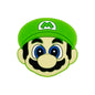 Silicone Focal Beads Mario Iconic Face with Green Hat 20pcs