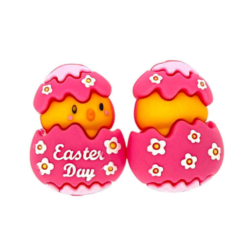 Silicone 3D Focal Beads Easter Chick Broken Shell Base 1pc
