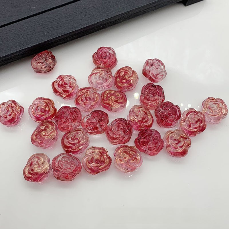 Czech Glass Beads Flower 13mm Multicolor Assorted 100pcs 6
