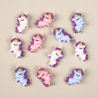 Silicone 3D Focal Beads Unicorn Pastel Colors Curly Manes 20pcs 4