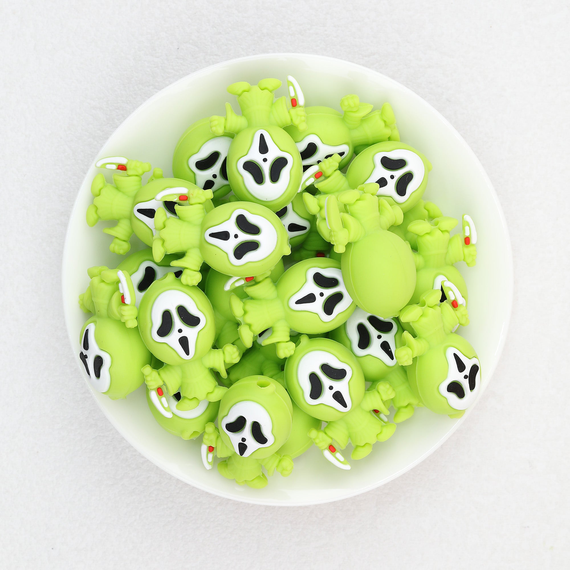 3D Halloween Colored Grimace Silicone Focal Beads 20Pcs  4