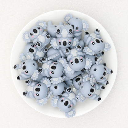 Cute 3D Koala Baby Silicone Focal Beads 20 Pcs 3