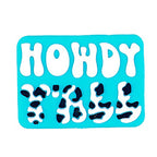 Silicone Focal Beads Howdy Yall Cow Print Lettering 20pcs 5