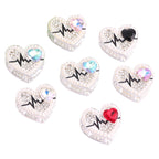 Fancy Heart Shape Crystal Rhinestone Alloy Beads 22mm 3pcs 5