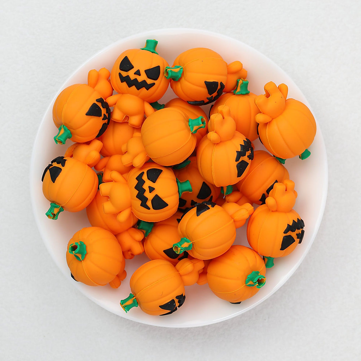 Halloween Pumpkin Man 3D Silicone Focal Beads 20 pcs