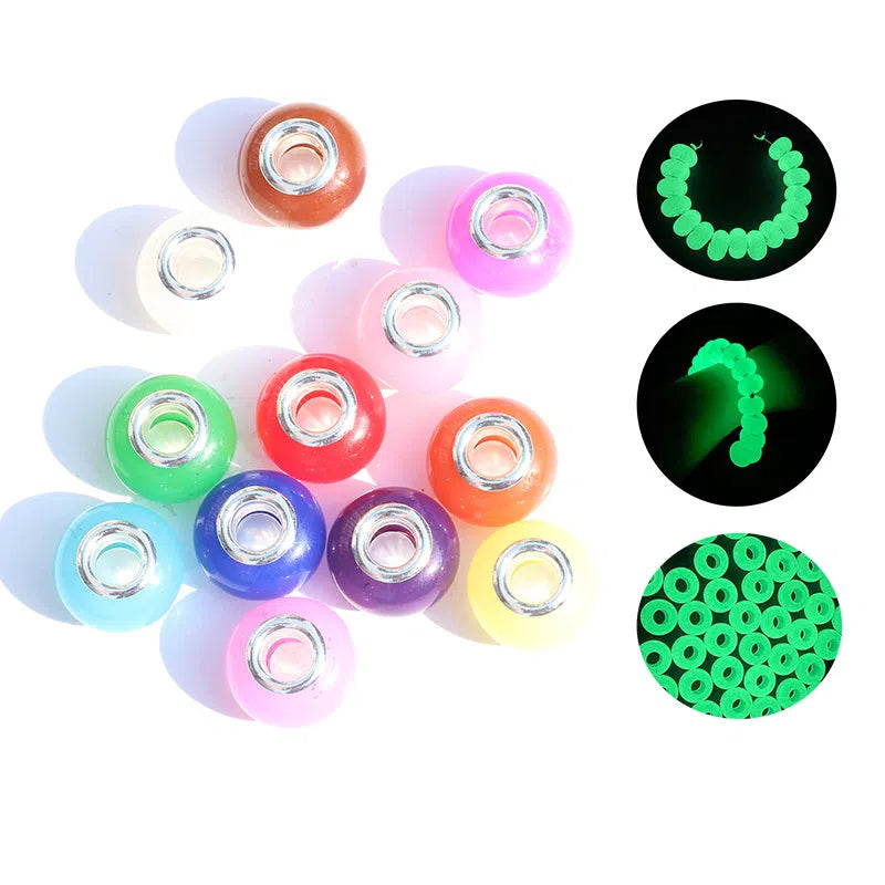Acrylic Round Spacer Beads 14mm Glow In The Dark Dyed