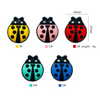 Silicone Focal Beads Seven-spotted Ladybug Rounded Shape 20pcs