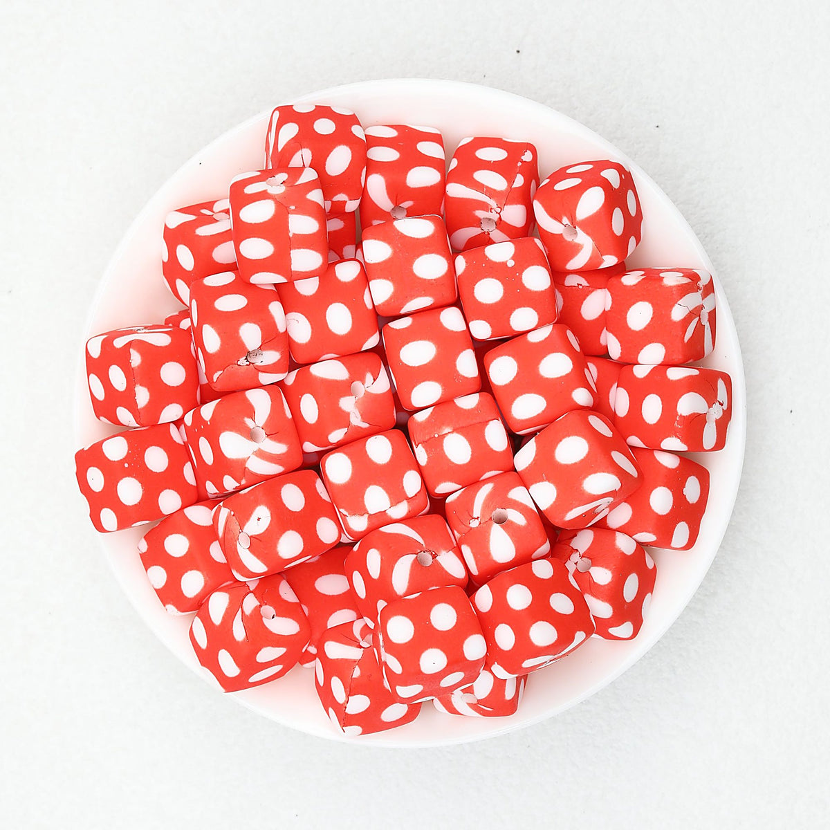 Geometric Pattern 13.5mm Square Silicone Beads with 2.5mm Hole 50pcs - 2