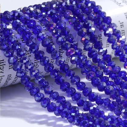 Electroplated Flat Glass Beads 8mm Colorful Mixed 10 Strands 12