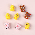 Silicone 3D Focal Beads Angry Animal Front Facing Expression 4