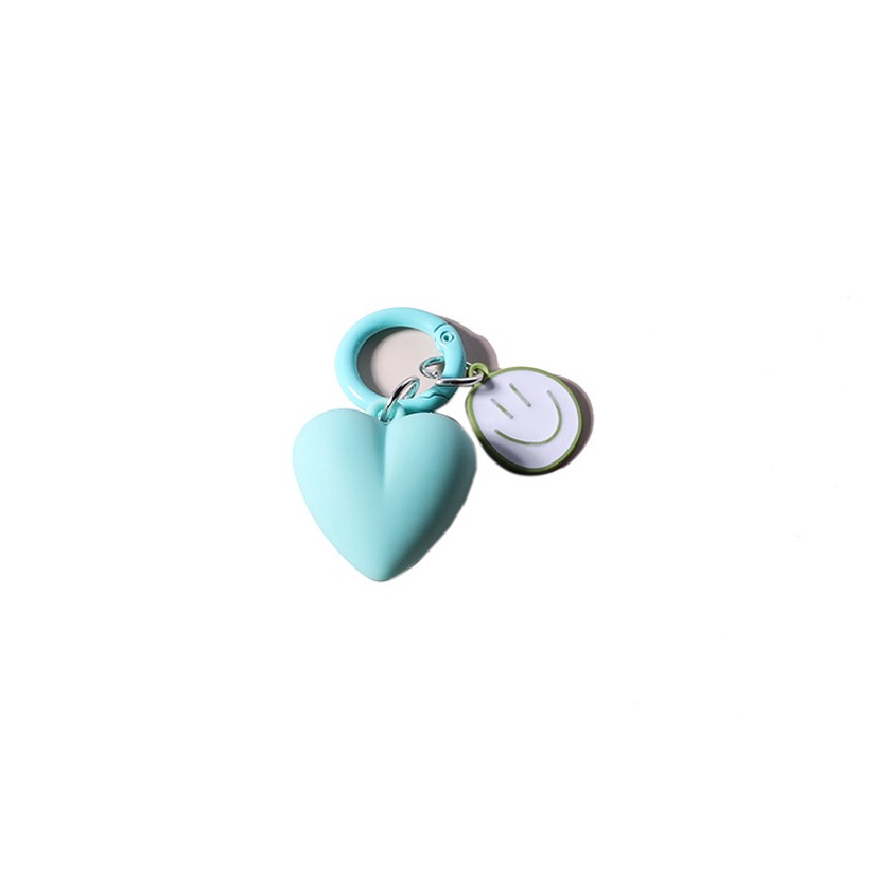 Resin Heart Smiling Face Keychain Pastel Colors Cute Charm 5
