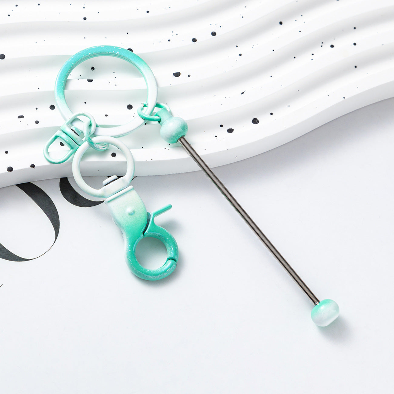 Beadable Gradient Color DIY Metal Keychain