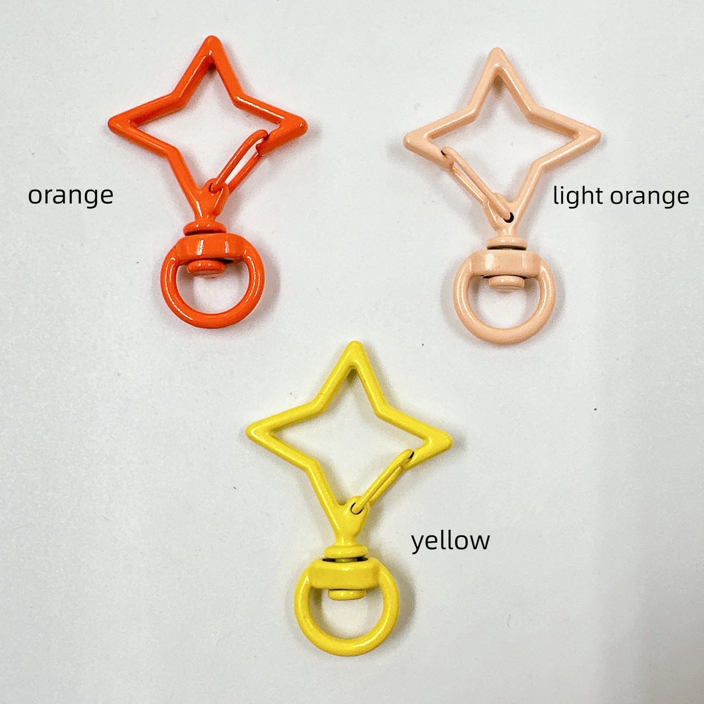 Zinc Alloy Colorful Four Pointed Star Swivel Buckle Keychain Clasps 20pcs 6