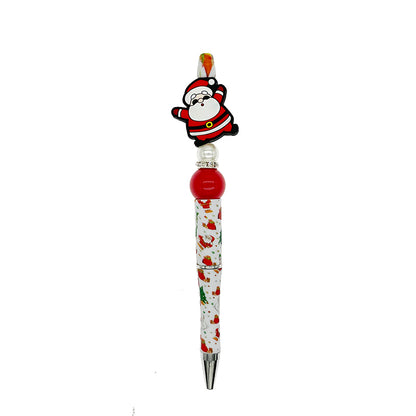 Silicone Focal Beads Christmas Santa Claus Raised Arms 20pcs 3