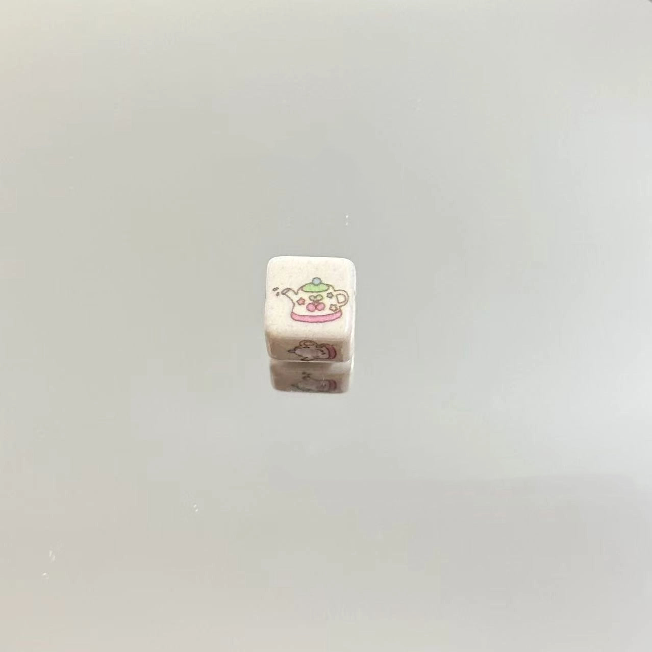 House Car Printed Acrylic Square Beads 10mm Pastel Colors 20pcs 8