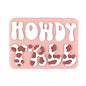Silicone Focal Beads Howdy Yall Cow Print Lettering 20pcs 4