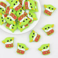 Cute Character Silicone Focal Beads Masked Face Design 20pcs
