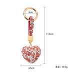Diamond Encrusted Crystal Heart Keychain Alloy Multiple Colors 5