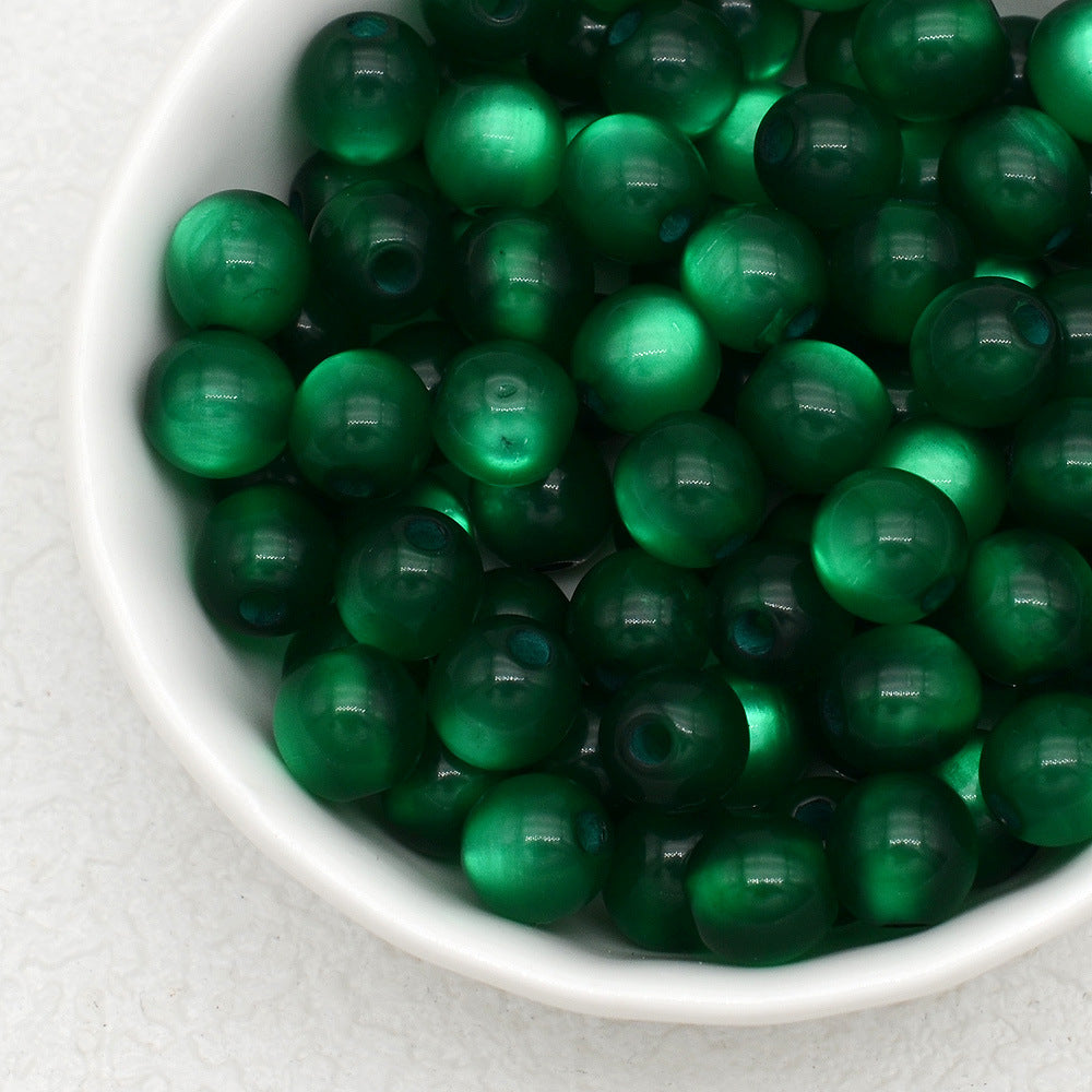 Jelly Color Imitation Cat Eye Resin Round Beads 8mm 10mm 100pcs 12